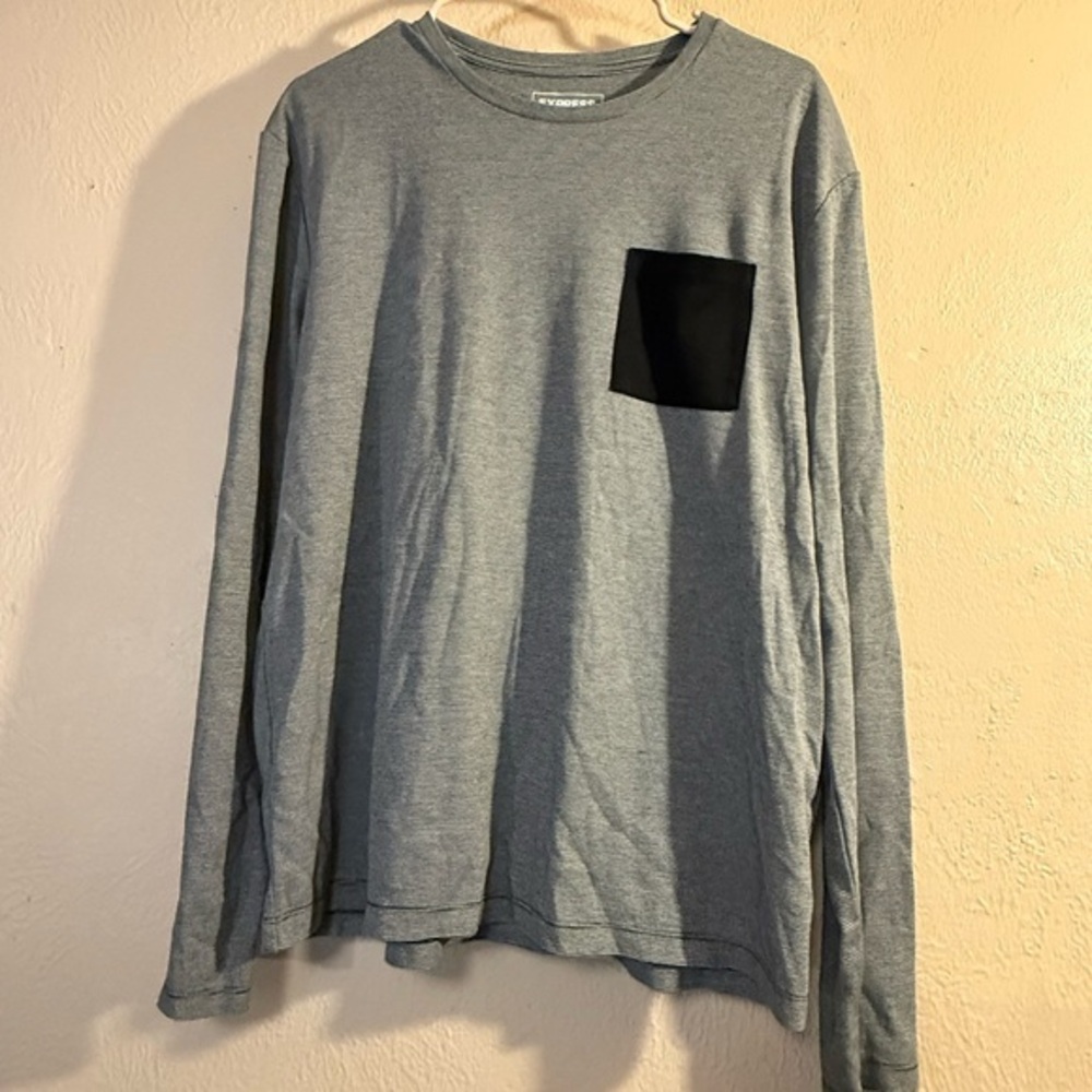 Express Heather Gray Long Sleeve with Black Accent